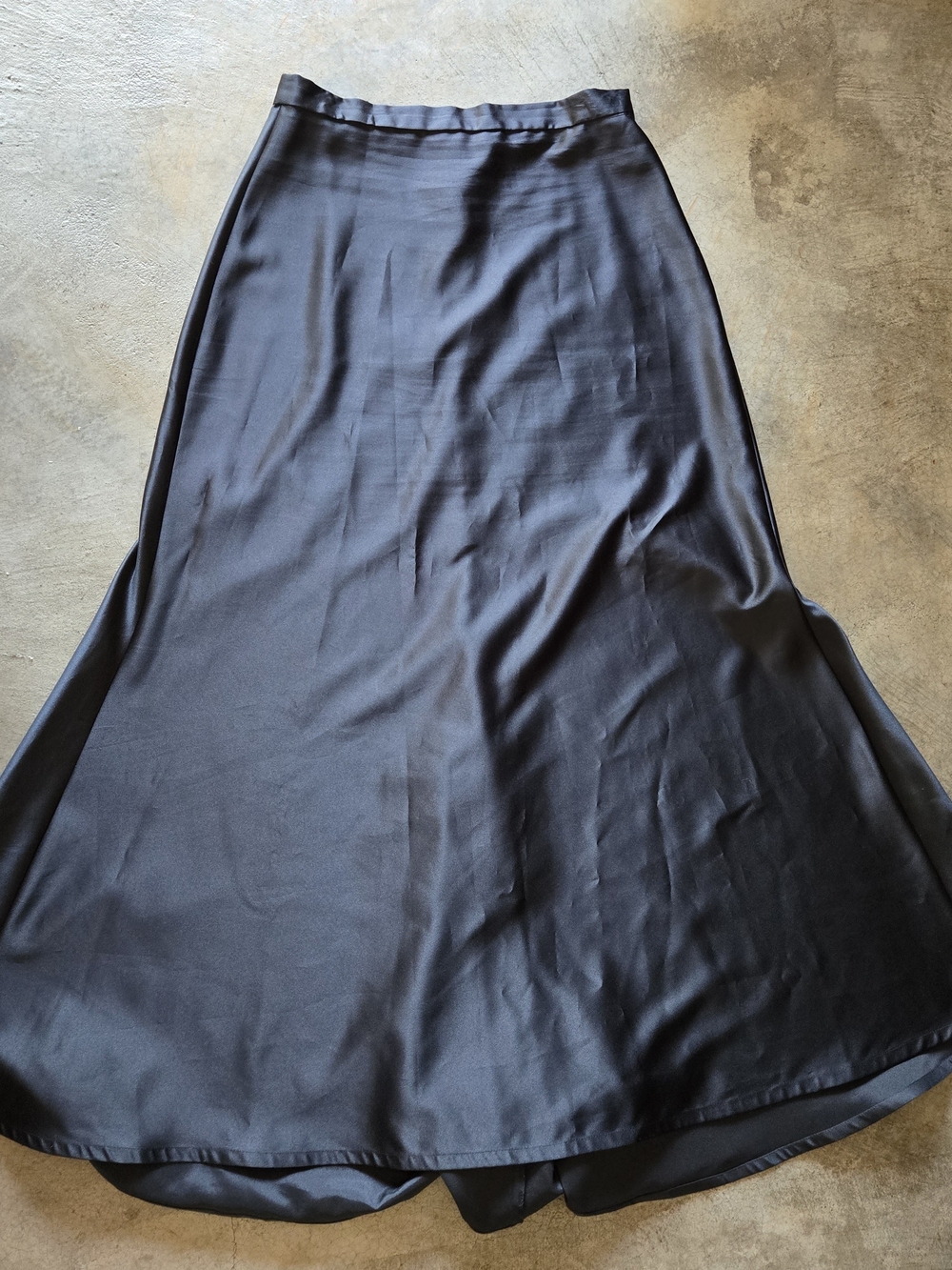 Tadashi Black Satin Maxi Skirt Xl